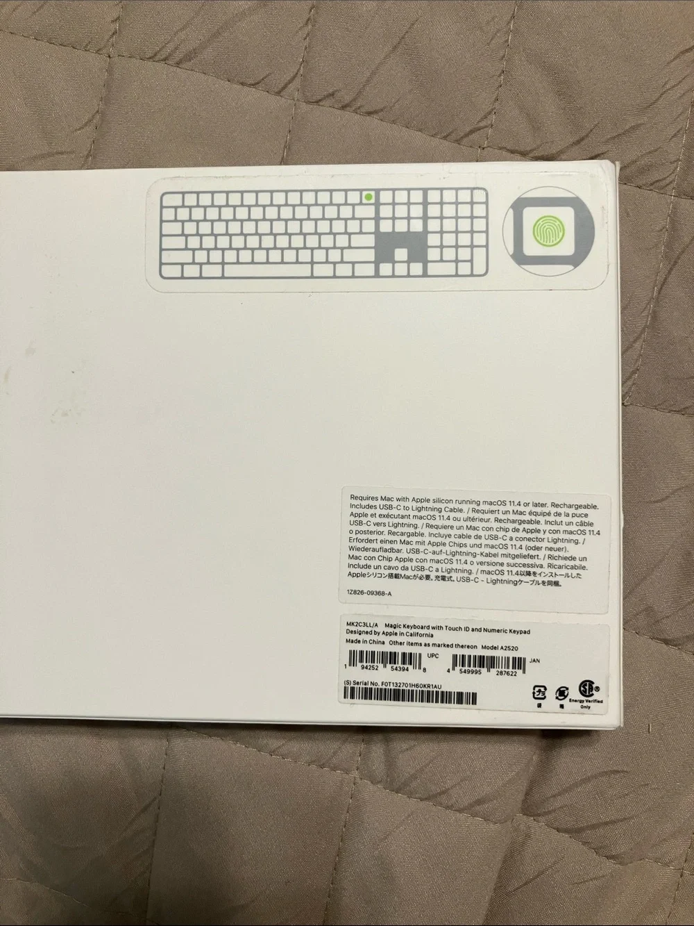 Apple Magic Keyboard with Touch ID - Silver and White Numeric Keypad